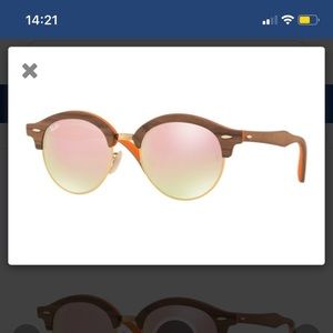 Ray Ban Sunglasses Clubround WOOD RB4246M Matte Light Bronze-Copper